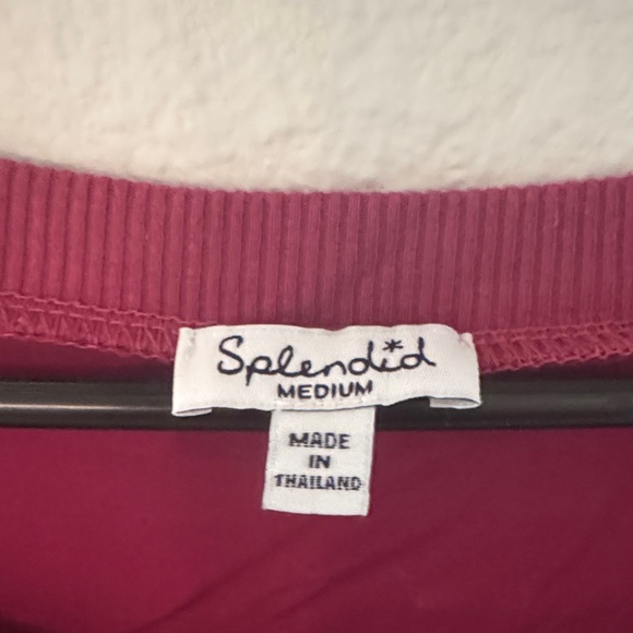 Splendid Burgundy and Black Long Sleeve Blouse - Picture 2 of 3